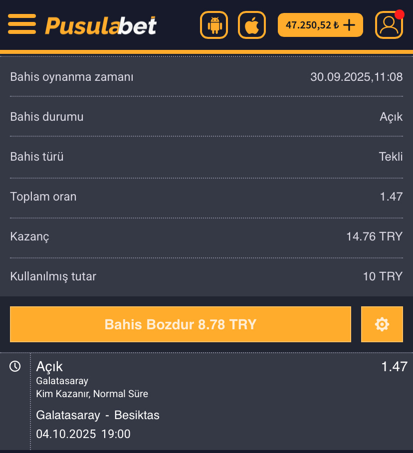 Galatasaray - Beşiktaş Derbi Tahmini ve Analizi (04.10.2025) - Bahis Detayları