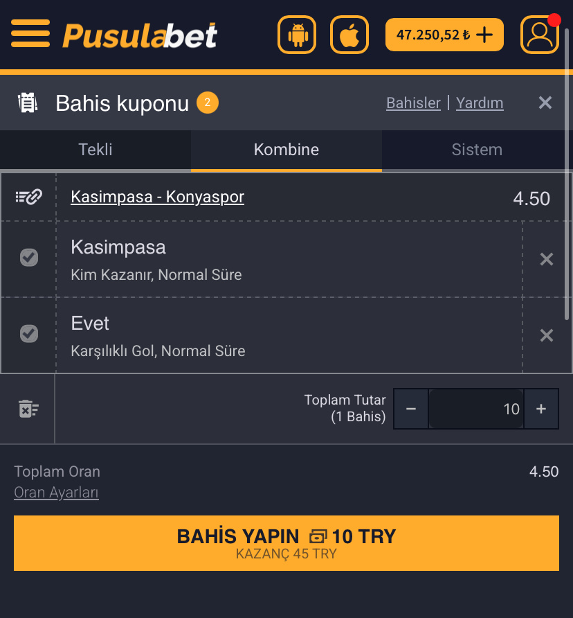 Kasımpaşa - Konyaspor Maç Tahmini ve Analizi: Goller ve Galibiyet Beklentisi - Ekran Görüntüsü 2