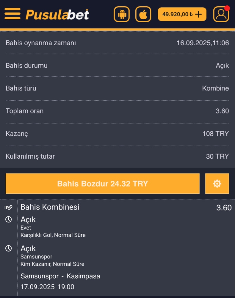 Samsunspor - Kasımpaşa