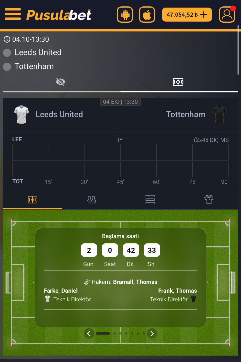 Leeds United - Tottenham Maç Tahmini ve Analizi: Pusulabet Oranları ile Detaylı İnceleme - Bahis Detayları