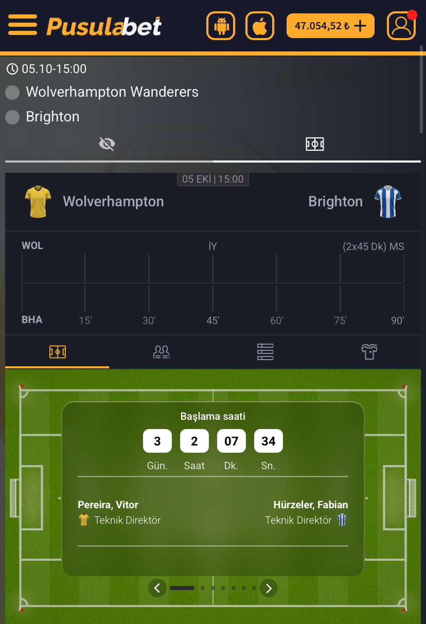 Wolverhampton - Brighton Maç Tahmini ve Analizi: Pusulabet Kupon İncelemesi - Bahis Detayları