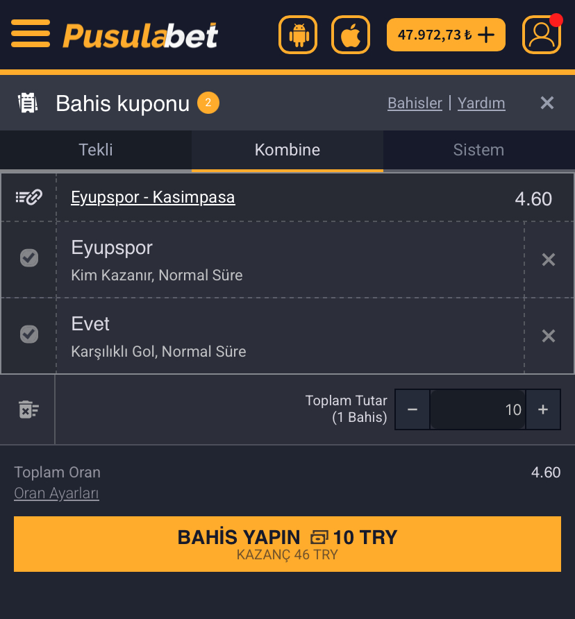 Eyüpspor - Kasımpaşa Maç Tahmini ve Detaylı Analiz - Ekran Görüntüsü 2