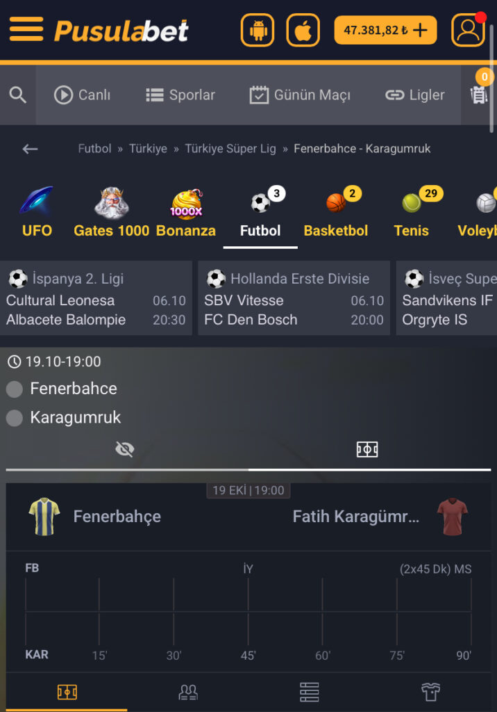 Fenerbahçe - Karagümrük Maç Tahmini: Pusulabet Oranları ve Detaylı Analiz - Bahis Detayları