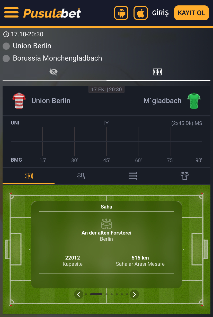 Union Berlin - Borussia Mönchengladbach Maç Tahmini ve Analizi - Bahis Detayları