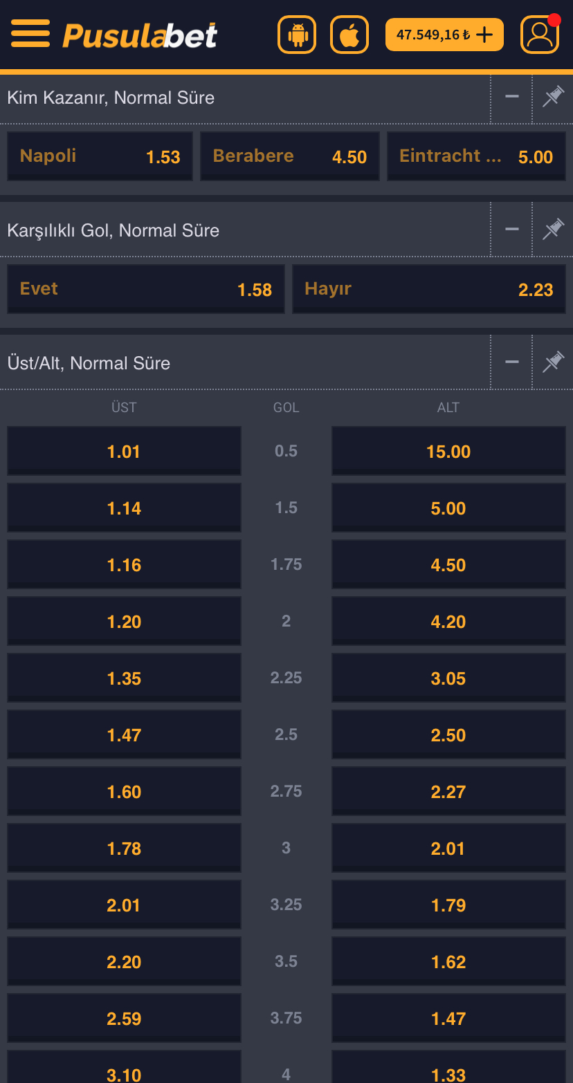 Napoli - Eintracht Frankfurt Maç Tahmini ve Pusulabet Analizi - Ekran Görüntüsü 2