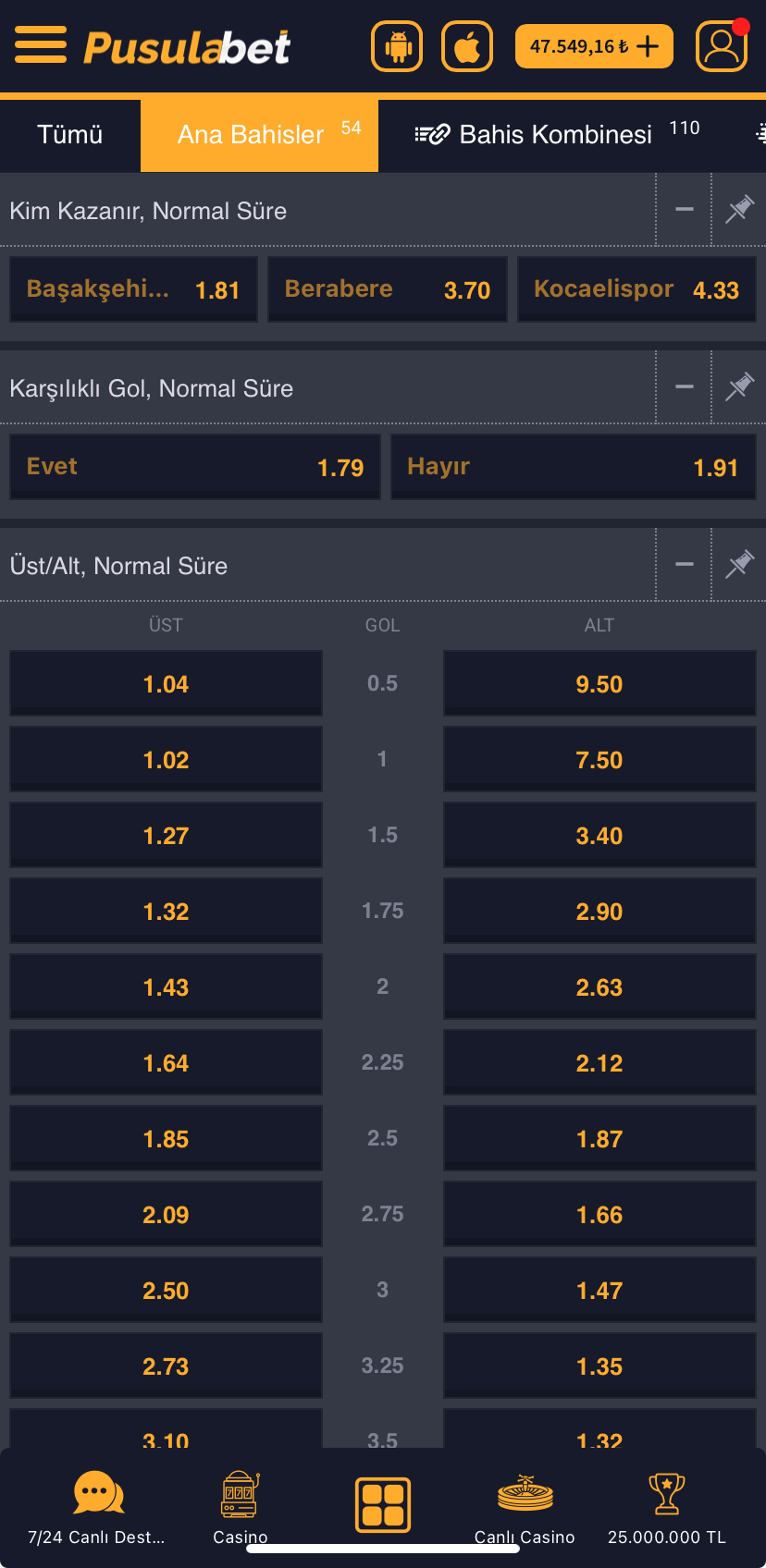 Başakşehir - Kocaelispor Maç Tahmini ve Detaylı Analiz - Ekran Görüntüsü 2