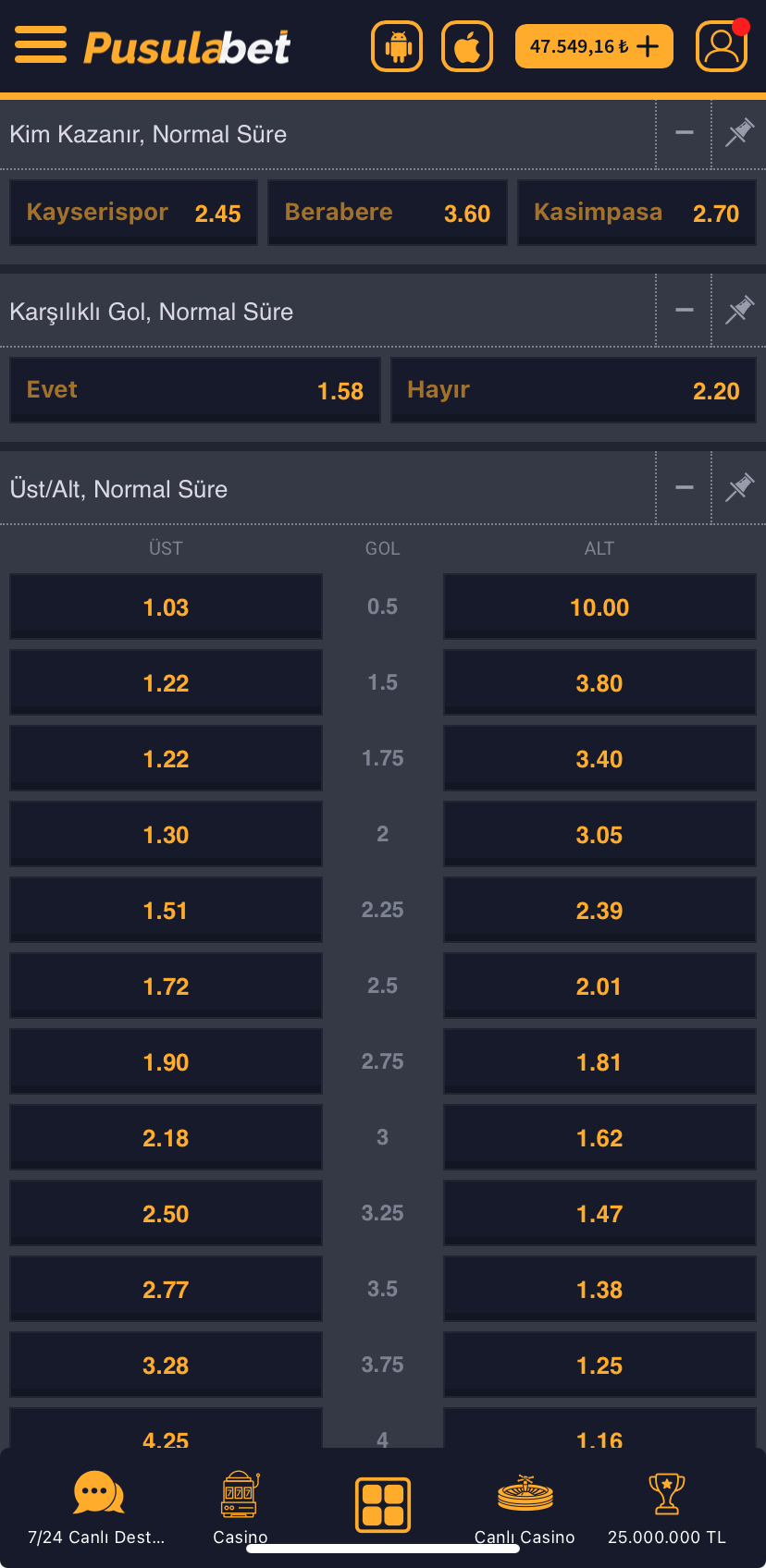 Süper Lig: Kayserispor - Kasımpaşa Maç Tahmini ve Analizi - Ekran Görüntüsü 2