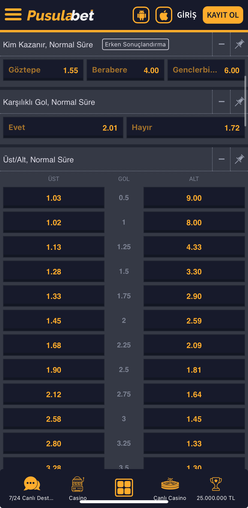 Göztepe - Gençlerbirliği Maç Tahmini ve Analizi: Pusulabet Oranları Işığında - Ekran Görüntüsü 2