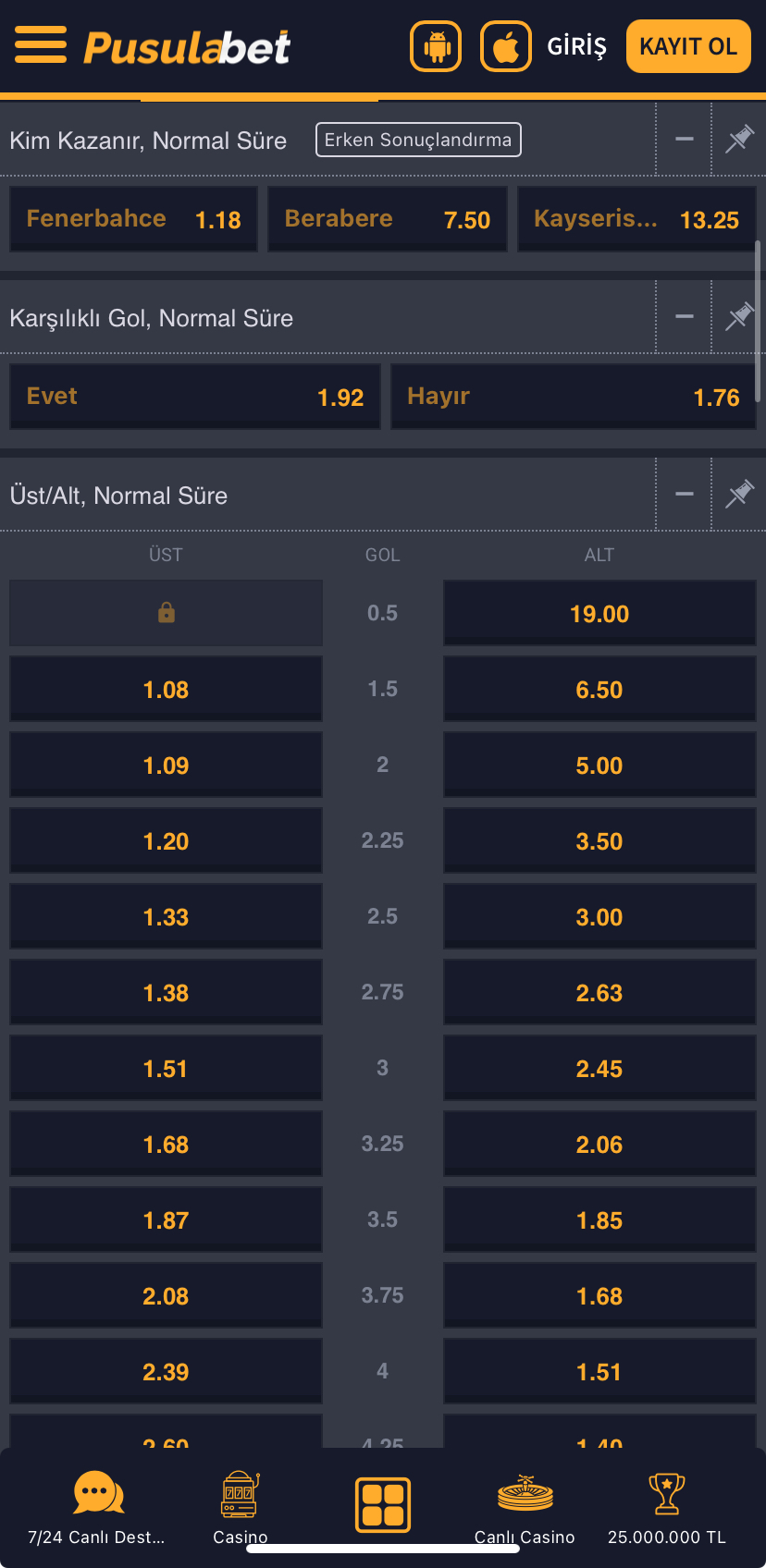 Fenerbahçe - Kayserispor Maç Tahmini ve Pusulabet Analizi - Ekran Görüntüsü 2