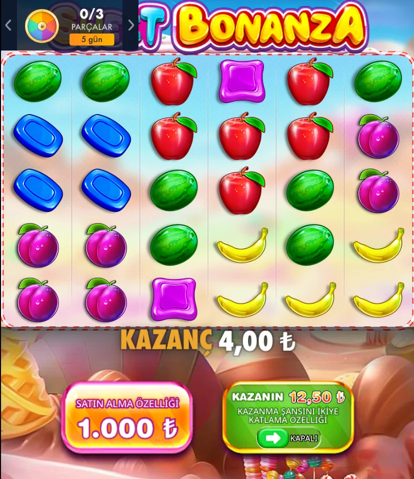 sweet bonanza standart interface