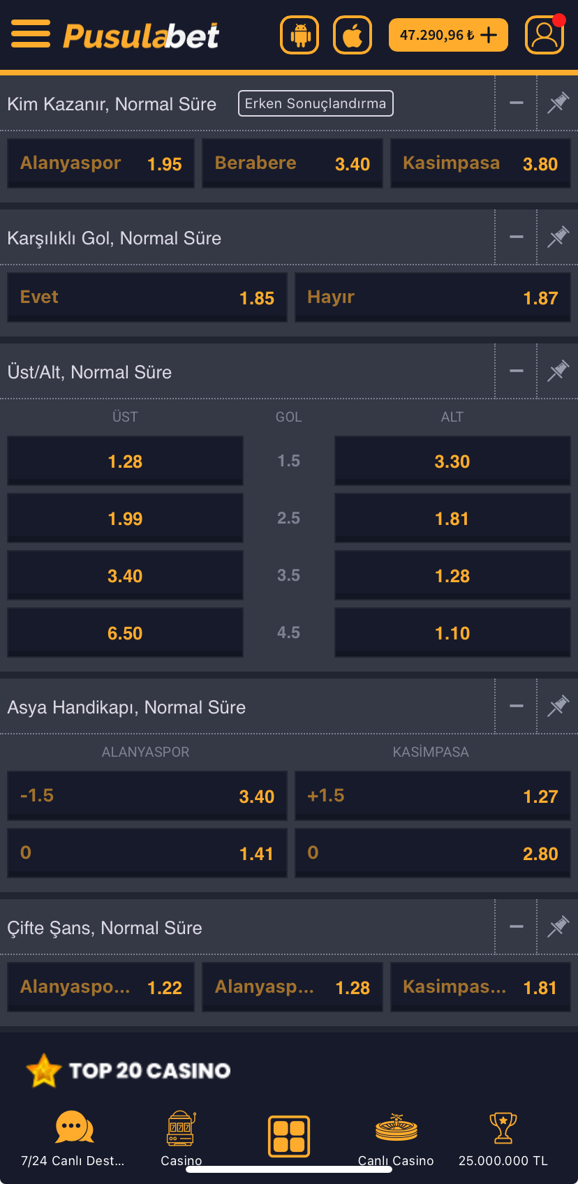 Alanyaspor - Kasımpaşa Maç Tahmini ve Analizi: Gole Yakın Karşılaşma - Ekran Görüntüsü 2