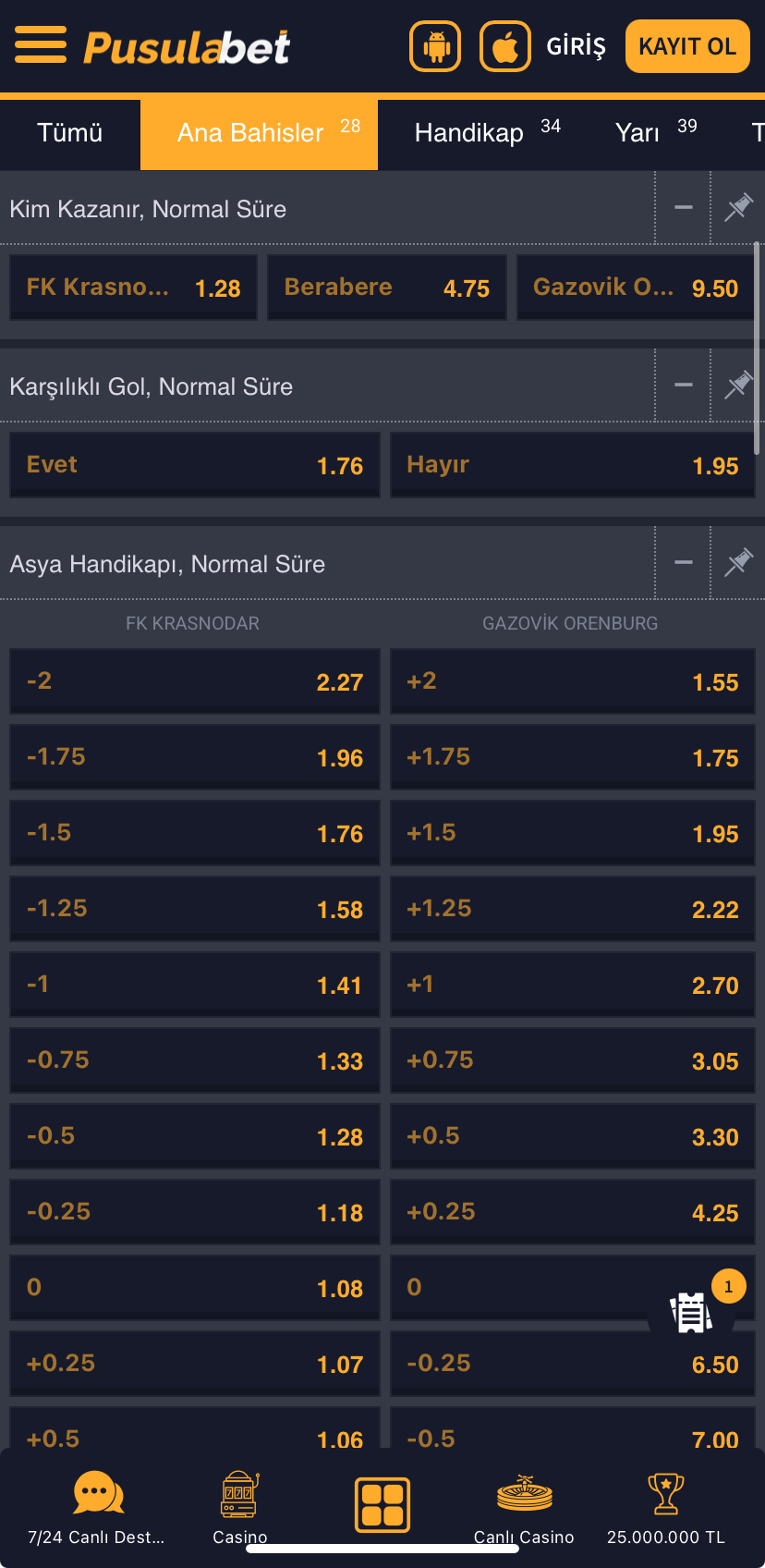 FK Krasnodar - Gazovik Orenburg Maç Tahmini ve Analizi - Ekran Görüntüsü 2
