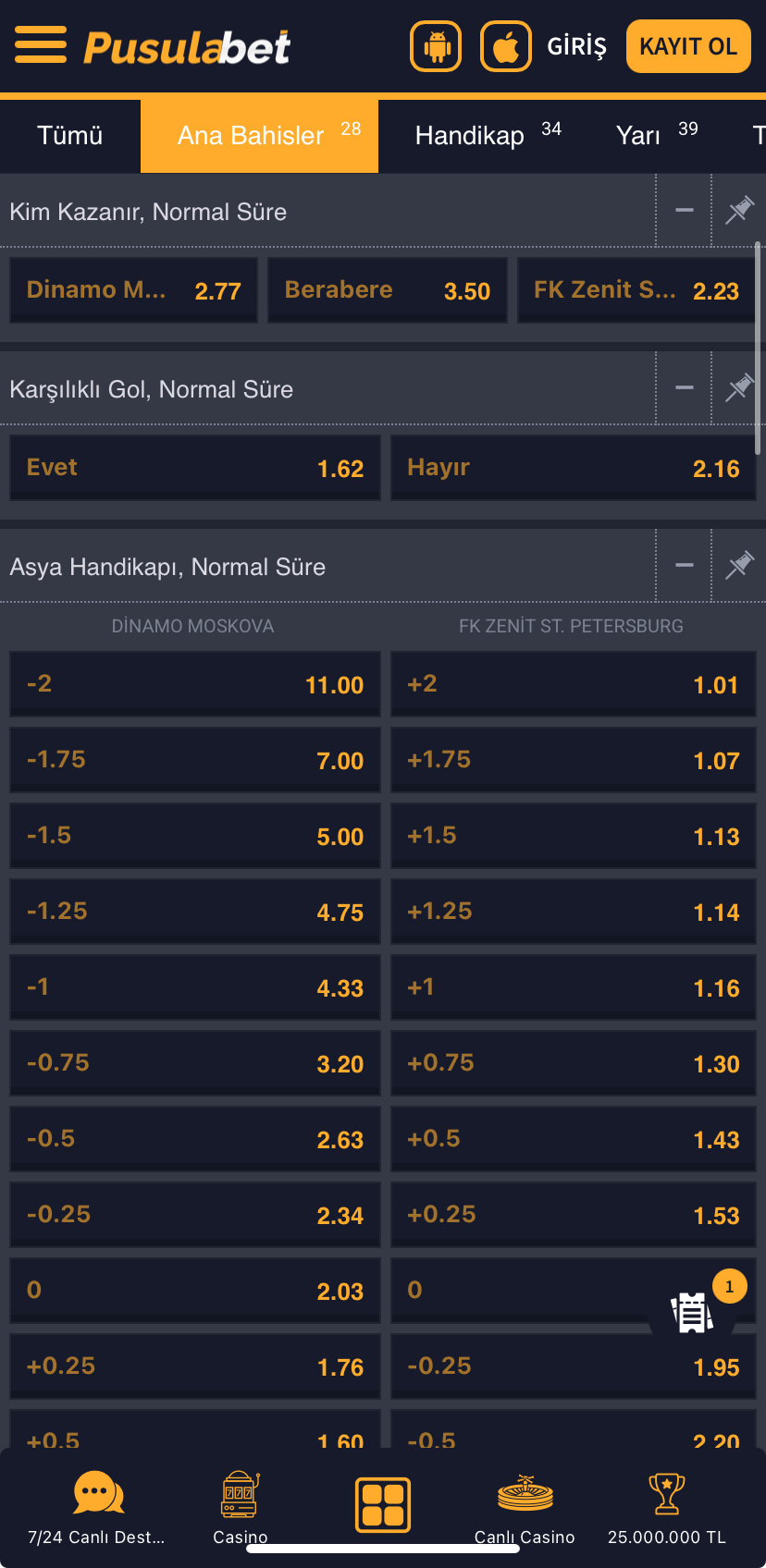 Dinamo Moskova - Zenit St. Petersburg Maç Tahmini ve Analizi - Ekran Görüntüsü 2