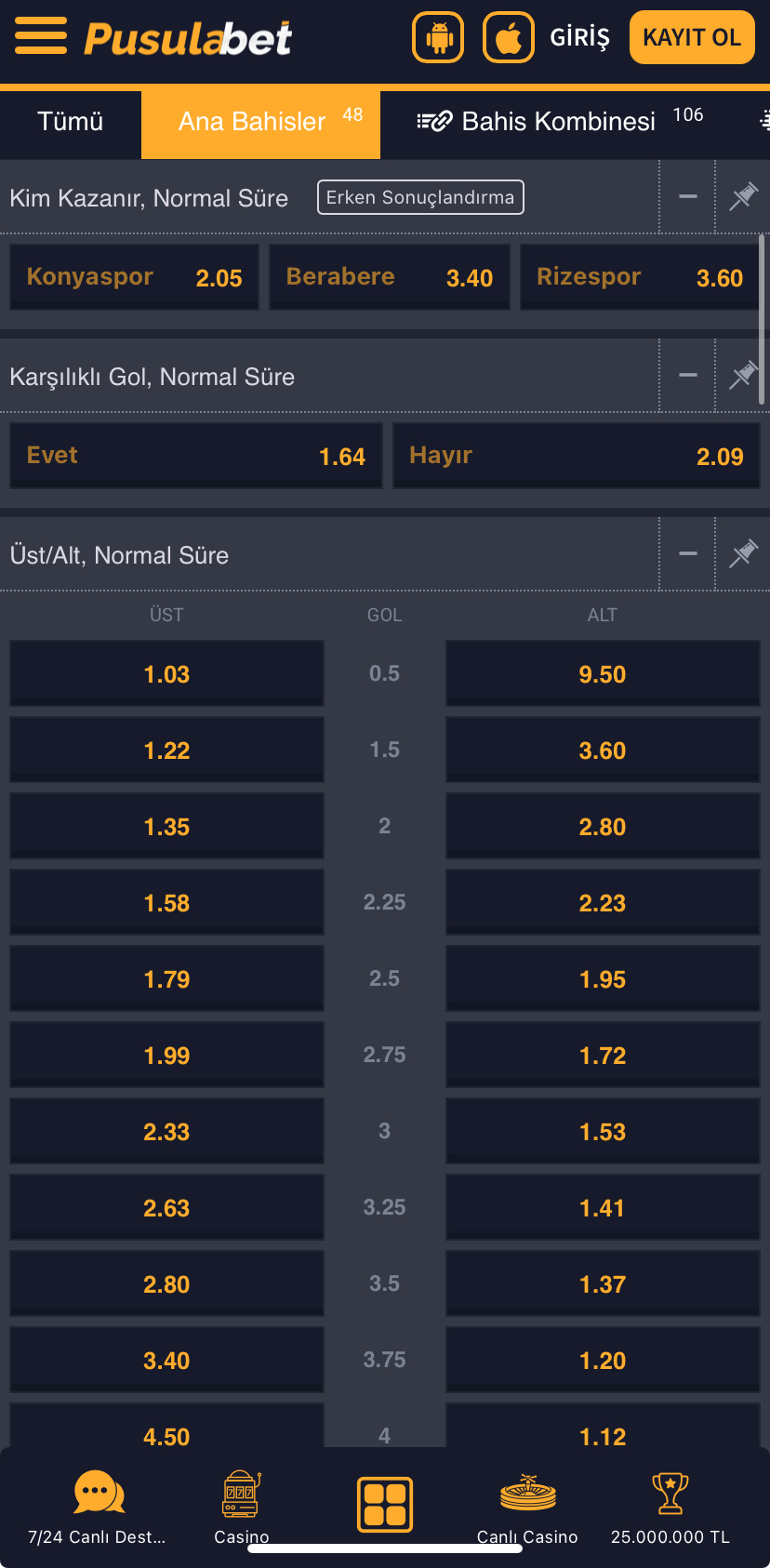 Konyaspor - Rizespor Maç Tahmini ve Detaylı Analiz - Ekran Görüntüsü 2