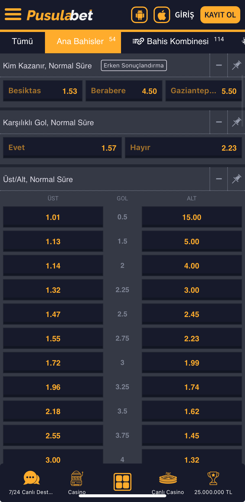 Beşiktaş - Gaziantep FK Maç Tahmini ve Analizi - Ekran Görüntüsü 2