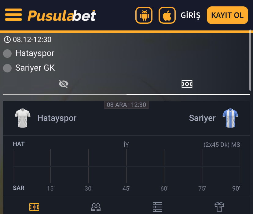 Hatayspor - Sarıyer Maç Tahmini ve Pusulabet Oran Analizi - Bahis Detayları