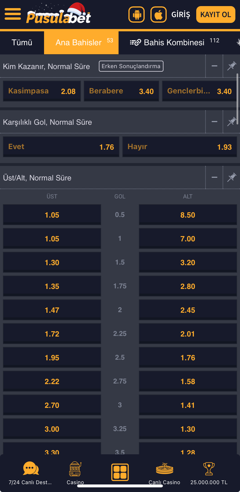 Kasımpaşa - Gençlerbirliği Maç Tahmini, Analizi ve Bahis Oranları - Ekran Görüntüsü 2