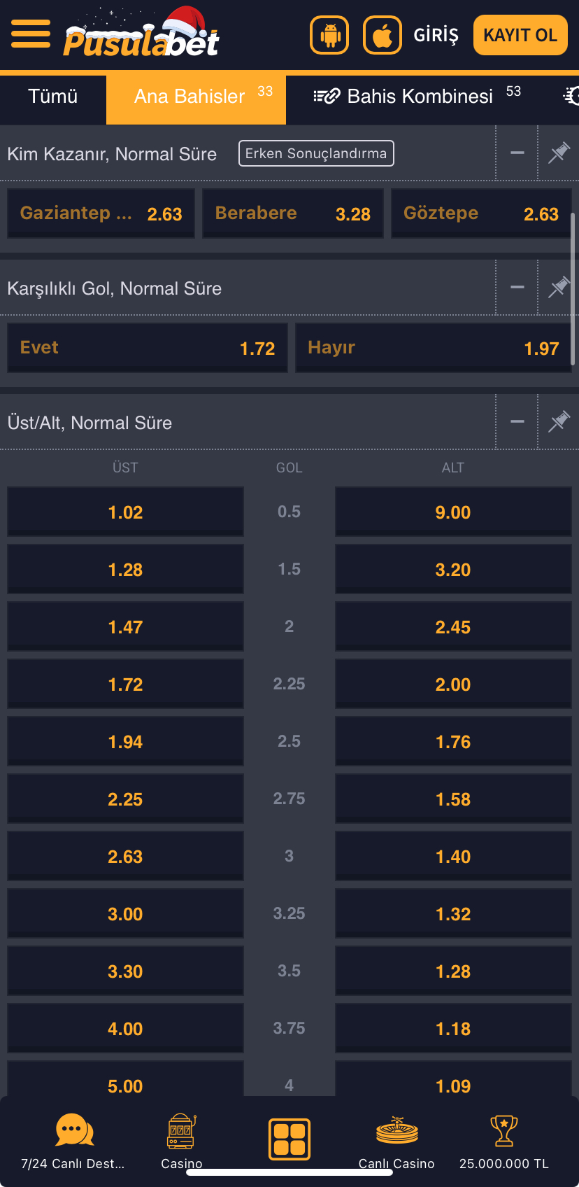 Gaziantep FK - Göztepe Maç Tahmini ve Analizi - Ekran Görüntüsü 2