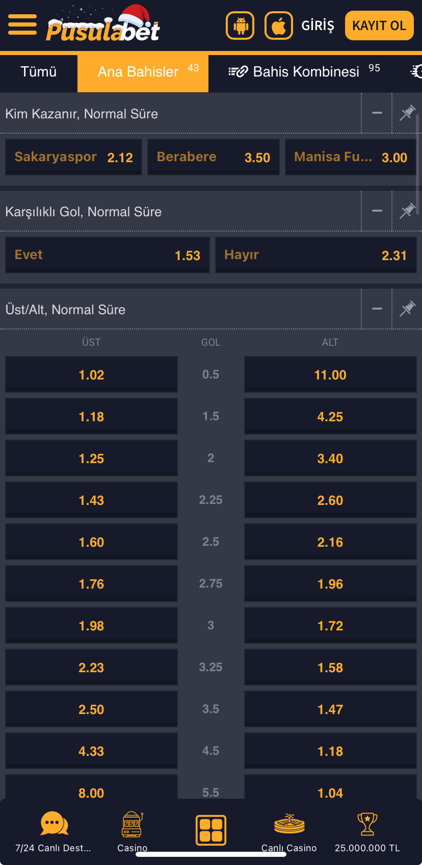 Sakaryaspor - Manisa FK Maç Tahmini ve Analizi - Ekran Görüntüsü 2