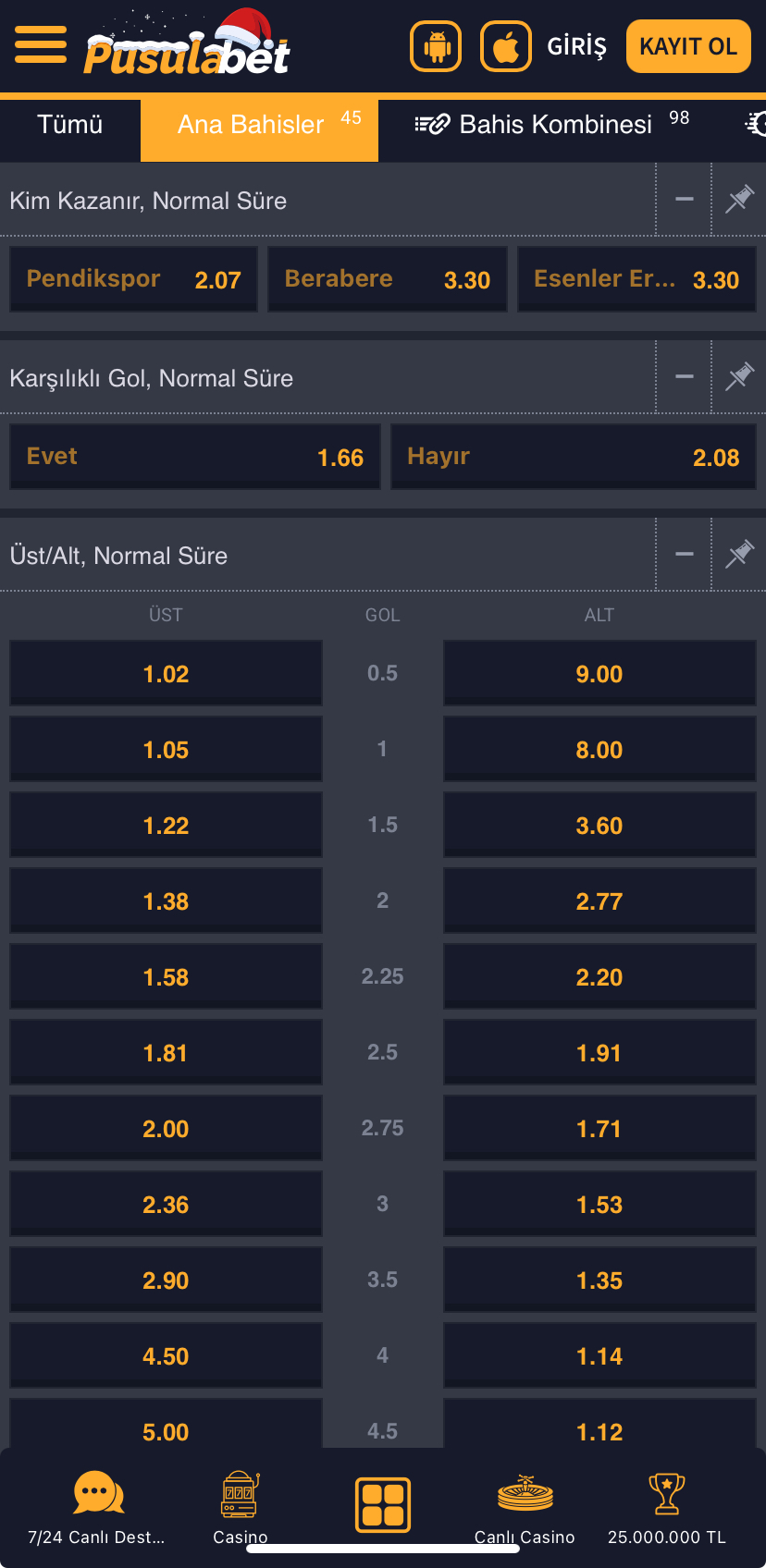 Pendikspor - Esenler Erokspor Maç Tahmini ve Pusulabet Analizi - Ekran Görüntüsü 2