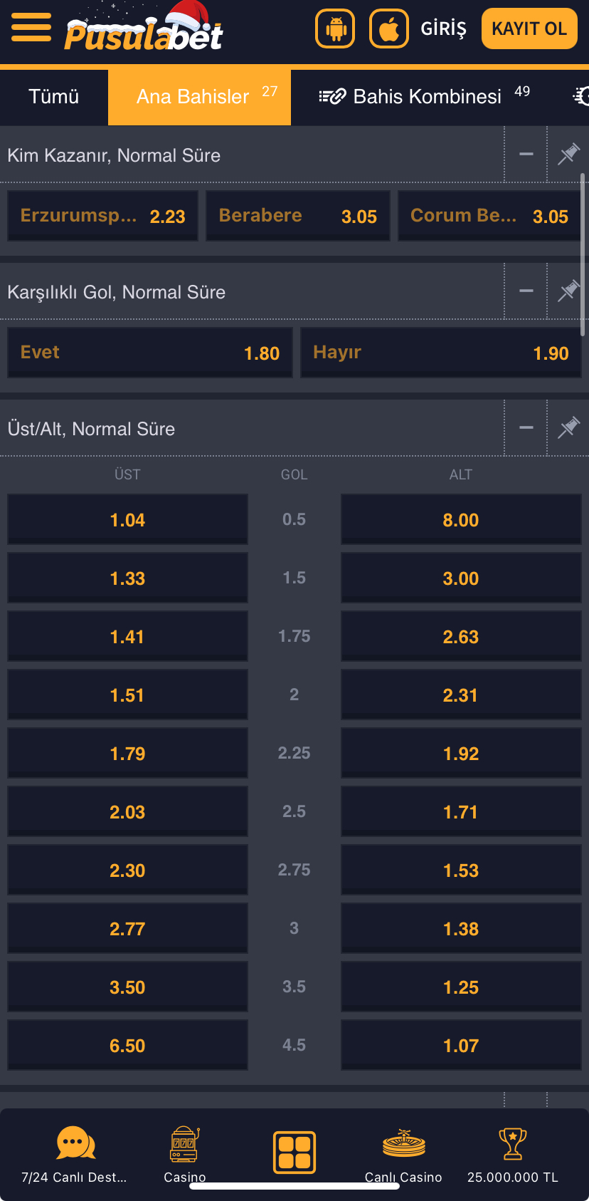 Erzurumspor FK - Çorum FK Maç Tahmini ve Analizi - Ekran Görüntüsü 2